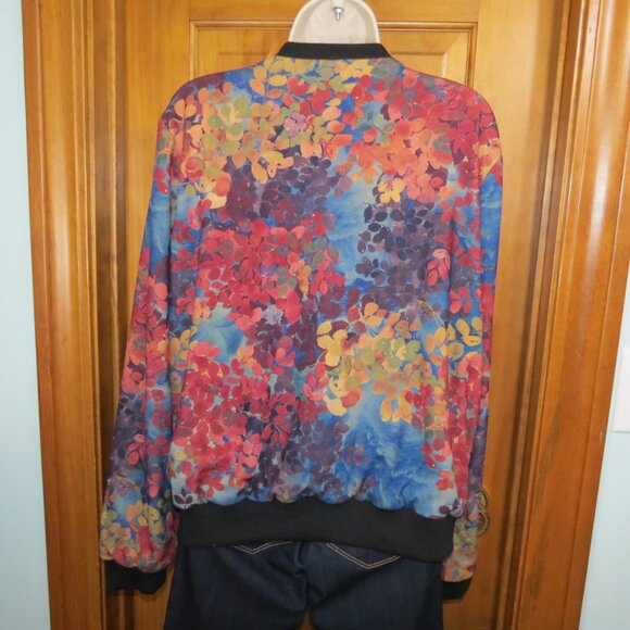 Clotheshead Multicolored Bomber Jacket Full Zip Lined Size Large - Picture 6 of 12